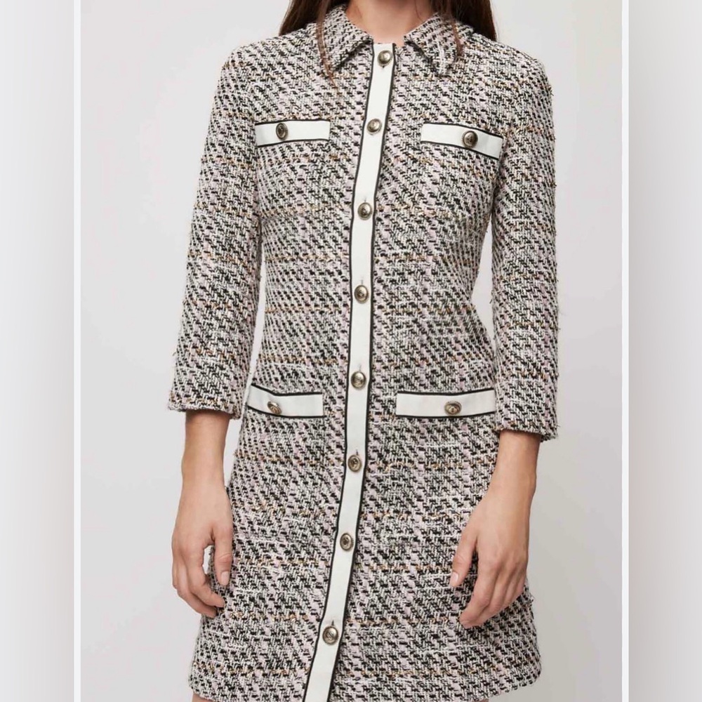 NWT-Maje Renatola Tweed Shirt Dress